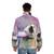 Frizzle Fried Cheese Ink Puffer Jacket with a unique psychedelic and gothic graphic design inspired by the band Primus - men back