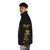 Frizzle Fried Cheese Ink Puffer Jacket with a unique psychedelic and gothic graphic design inspired by the band Primus - men side left