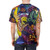 Vibrant t-shirt design featuring a rainbow and silhouette of a music artist - men back