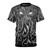 T-shirt featuring Lovecraftian cosmic horror design with tentacles and dark occult elements on a black background