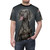 Weimaraner dog wearing a stylish t-shirt with a playful design - men front
