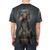 Weimaraner dog wearing a stylish t-shirt with a playful design - men back