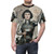 T-shirt featuring a medieval-inspired illustration of Jeanne D'Arc, a celebrated French historical and religious figure. - men front