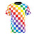 Colorful abstract checkered rainbow pattern t-shirt
