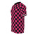 Checkerboard music pattern t-shirt with black and white abstract design - men left
