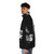 Final Fantasy XVI Monochrome Puffer Jacket featuring Clive Rosfield, Ifrit, and Phoenix - men side left