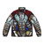 Queen Elizabeth I Stained Glass Puffer Jacket with Regal Design