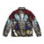 Queen Elizabeth I Stained Glass Puffer Jacket with Regal Design - Back