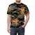 Colorful Japanese-inspired t-shirt with a repeating tiger and floral pattern - men front