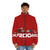 F2004 white puffer jacket featuring motor racing inspired design - men front