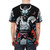 Dramatic illustration of a fierce Japanese demon on an all-over print t-shirt - men back