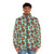 Pysanky Puffer Jacket featuring a colorful Ukrainian-inspired painted egg pattern - men front