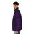 Elegant damask pattern puffer jacket in purple and black - men side left