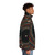Stylish puffer jacket with a graphic music and metro map labyrinth design - men side right