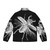 Vintage engraved stag beetle design on a black puffer jacket - Back