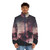 Stunning night puffer jacket with a surreal galaxy and cosmos landscape design - men front