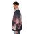 Stunning night puffer jacket with a surreal galaxy and cosmos landscape design - men side left