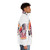 Vintage radio design retro puffer jacket with 70s music graphics - men side right