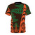Artful t-shirt design featuring a serene cedar forest, inspired by the indigenous cultures of the Pacific Northwest.