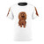 Vibrant AOP t-shirt featuring a Cavalier King Charles Spaniel in a stylized, artistic design