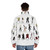 A stylish queen puffer jacket showcasing the evolution of fashion and pop culture - men back