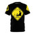 Caution sign t-shirt with a "High Ground" inspired design featuring a stick figure on a cliff against a lava background
