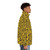 Yellow leopard print puffer jacket with a punk and retro vibe - men side right