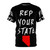 Vibrant all-over print t-shirt featuring the state of Nevada design