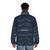 Ford Mustang Evolution Puffer Jacket featuring classic Mustang designs - men back
