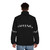 Puffer jacket with "Evolution of Hobbies" graphic design - men back