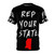 A vibrant all-over-print t-shirt featuring the state of Mississippi and a graphic design
