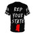 A vibrant all-over-print t-shirt featuring the state of Mississippi and a graphic design - Back
