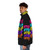 Retro puffer jacket in bright neon colors - men side left