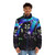 Evil Lyn Dark Puffer Jacket with Retro Gaming Inspired Design - men front