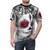 Boho Queen Sugar Skull AOP T-shirt featuring a watercolor floral wreath design - men front