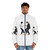 Pulp Fiction inspired puffer jacket with digital art illustration - men front