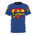 Retro cat graphic tee with a superhero cat design