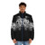 Evil Dungeon Crawler metal band logo printed on a white puffer jacket - men front