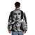 Vintage puffer jacket with a portrait of Hollywood actress and inventor Hedy Lamarr - men back