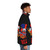 Colorful and trendy puffer jacket featuring a rebel flag design from Psychopathic Vault - men side right