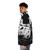 Psychobilly puffer jacket with white print design - men side left
