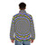 Psychedelic swirl puffer jacket featuring a vibrant, hypnotic abstract pattern - men back