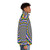 Psychedelic swirl puffer jacket featuring a vibrant, hypnotic abstract pattern - men side right