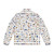 Puffer jacket featuring watercolor illustrations of all American Kennel Club dog breeds - Back