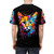 Colorful splash design t-shirt featuring a cat in a modern, nature-inspired print - men back