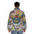 Vintage comic nova puffer jacket featuring superhero graphics - men back