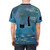 A digital art t-shirt featuring a cat print in the style of Monet's Waterlily paintings - men back
