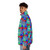 Colorful and iridescent puffer jacket with a glitch-inspired Everglades design - men side left