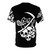 A dark and whimsical cat t-shirt design featuring a cat skull and grim reaper elements. - Back