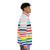 Progress pride stripes puffer jacket with gay, transgender, and Philadelphia pride flags - men side right